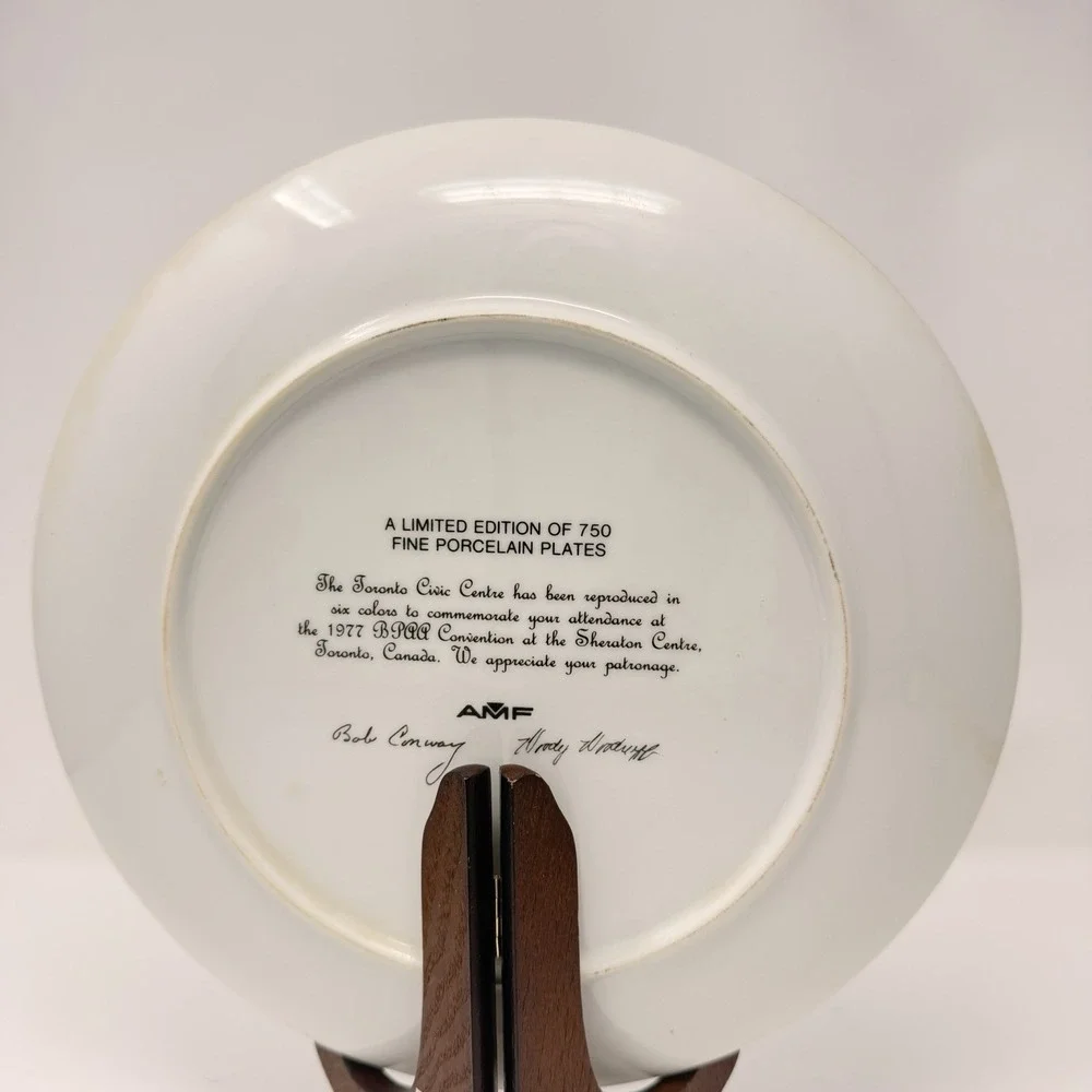 AMF Bowling BPAA Convention 1977 Toronto‎ Civic Centre Porcelain Plate 10